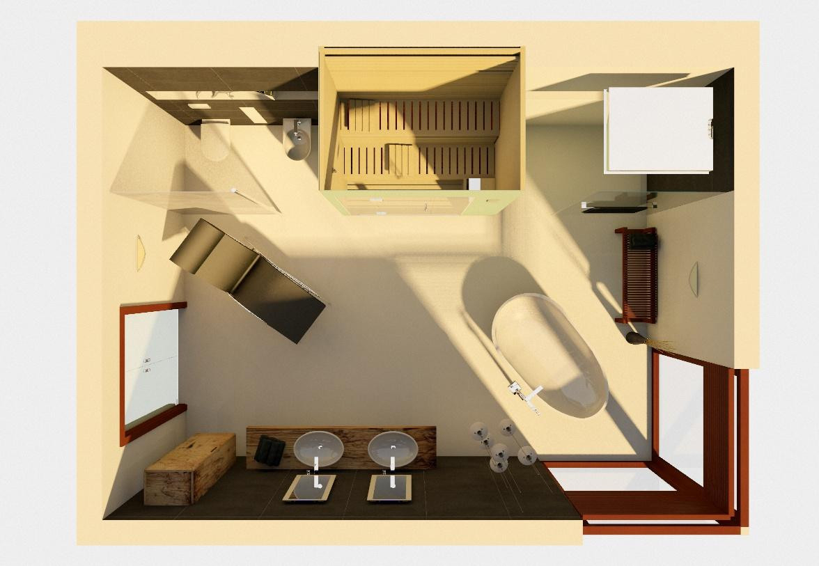 20Qm Badezimmer • Bilder & Ideen • Couch within Badezimmer Mit Sauna Grundriss