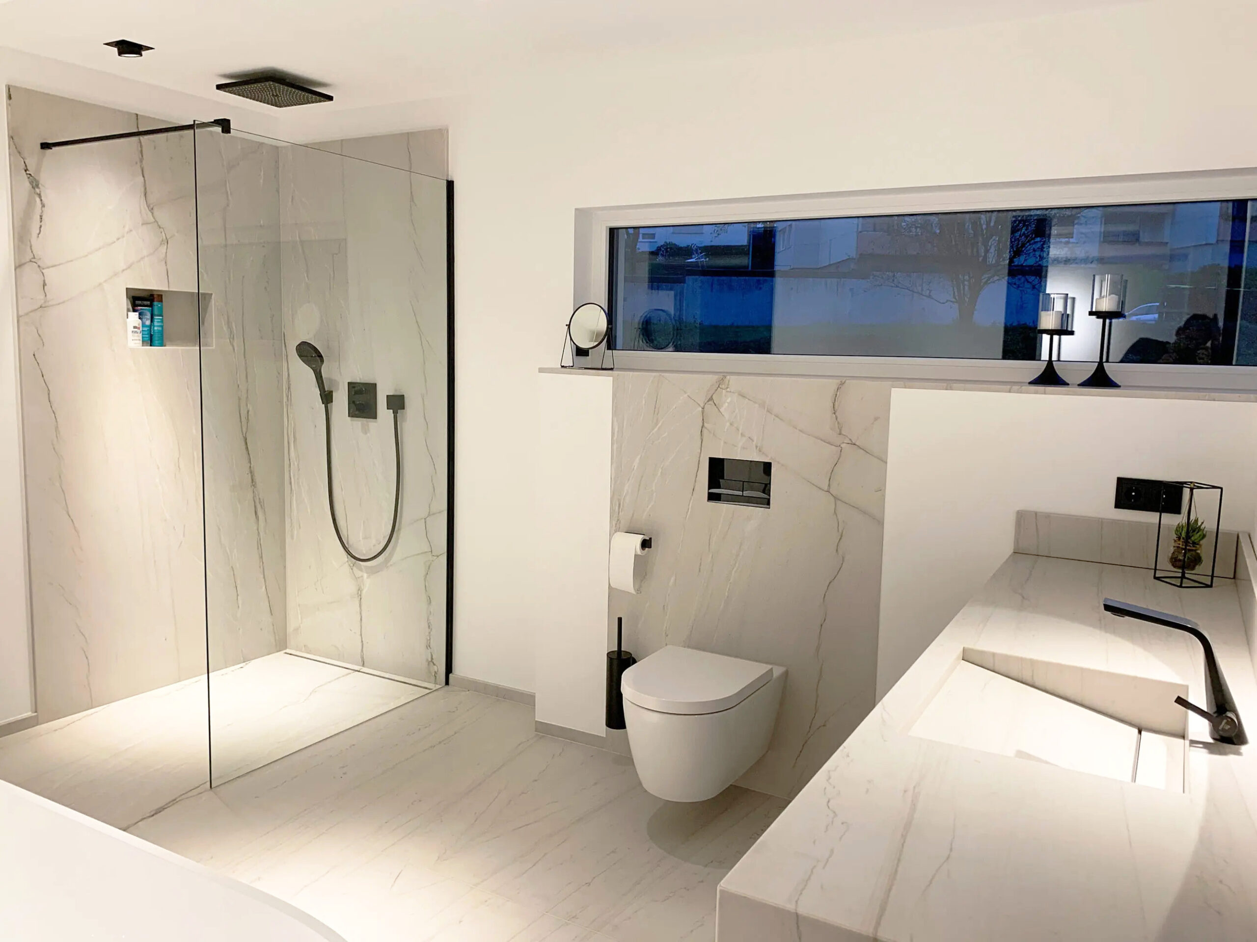 Bad Ohne Fliesen - Modernes Badezimmer Mit Wiebe Natursteinwerk in Badezimmer Platten Statt Fliesen