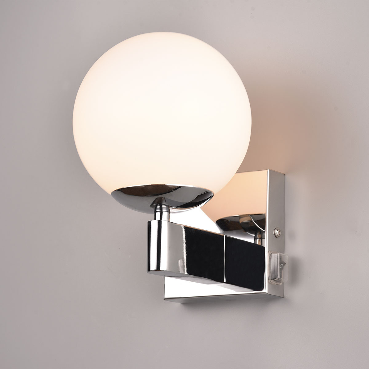 Bad Wandleuchte, Kugel, Glas, Weiß, Schalter, Ip44, 20 Cm X 14 Cm with Badezimmer Wandlampe
