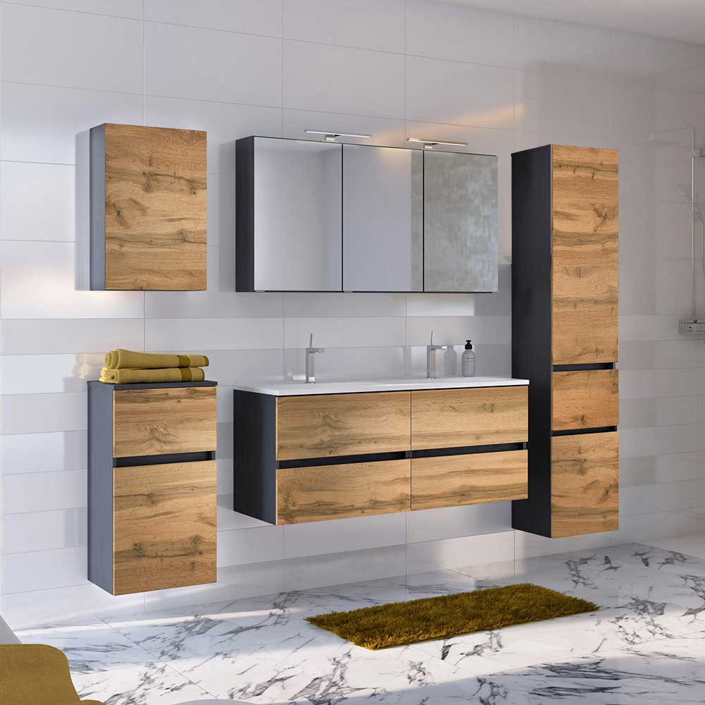 Badezimmer Block Mit Doppel Waschtisch - Endely (Fünfteilig) With Regard To Badezimmer Block