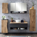 Badezimmer Einrichtung In Holzoptik - Breznia Ii (Fünfteilig) within Badezimmer Holz Grau