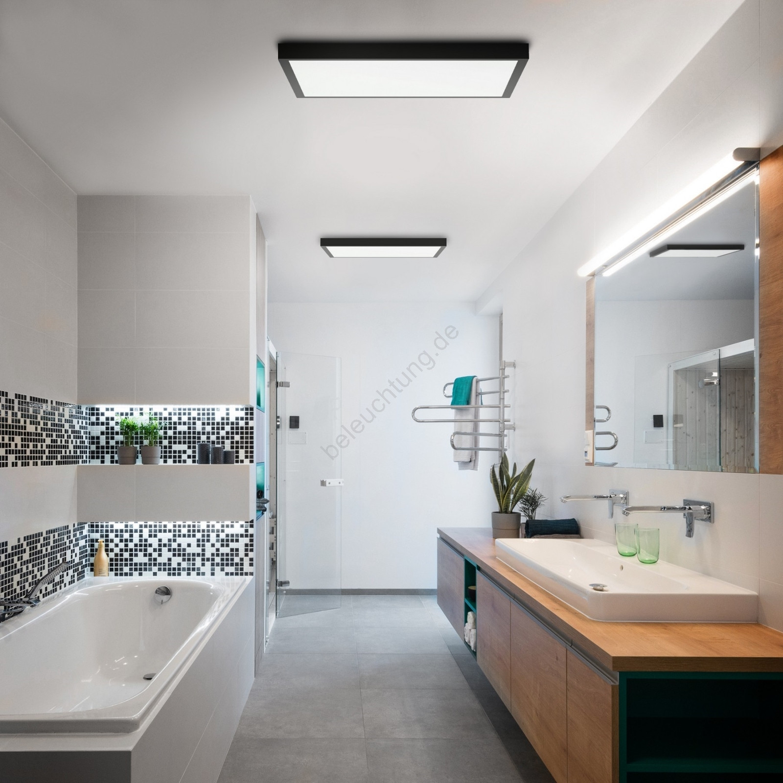Brilagi - Led Dimmbare Deckenleuchte Frame Smart Led/50W/230V 60X60 Cm  3000-6000K Ip44 Schwarz + Fernbedienung within Badezimmer Leuchte