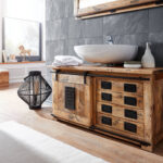 Bristol Waschbeckenunterschrank Ii, Material Massivholz, Mango Rustikal inside Badezimmer Rustikal