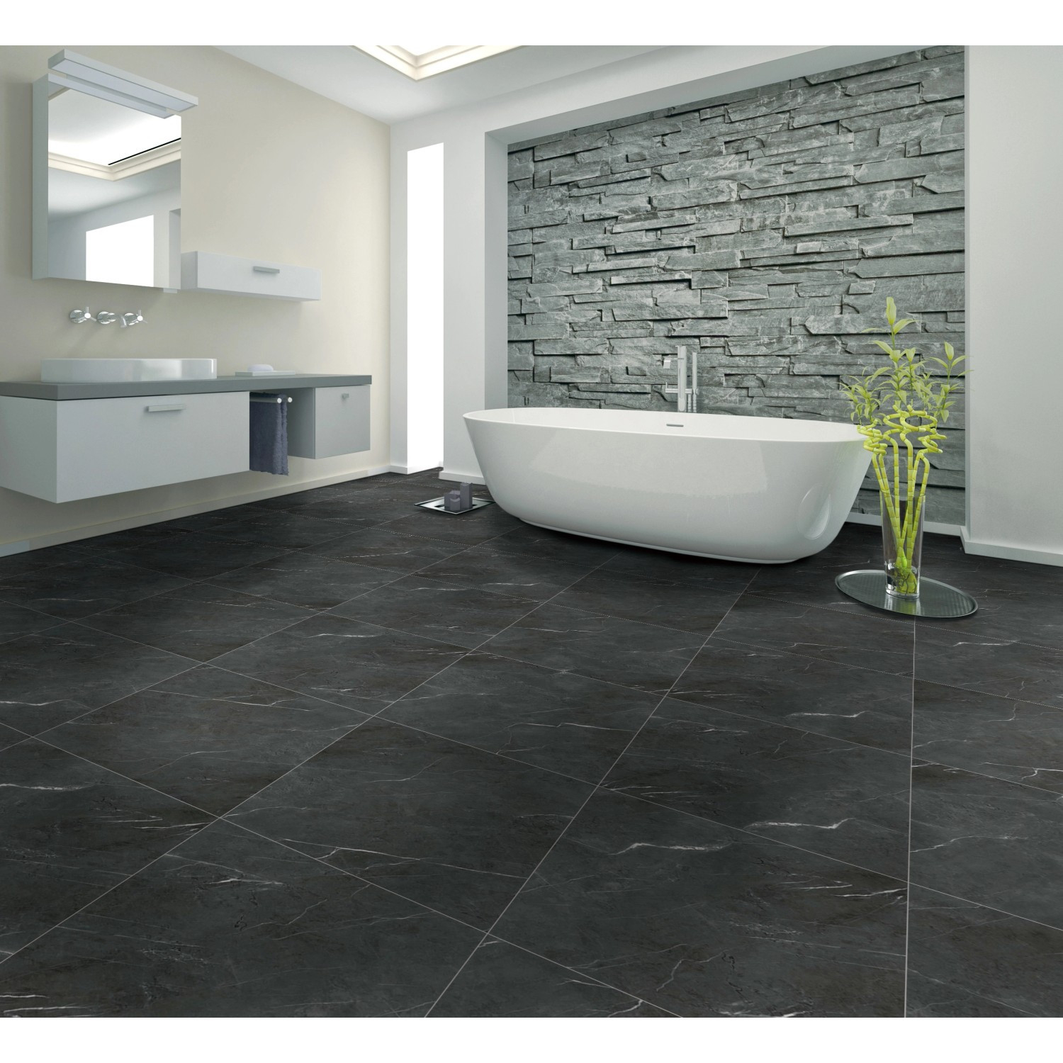 Click-Vinylboden Fliese Cordoba throughout Vinylboden Badezimmer Obi