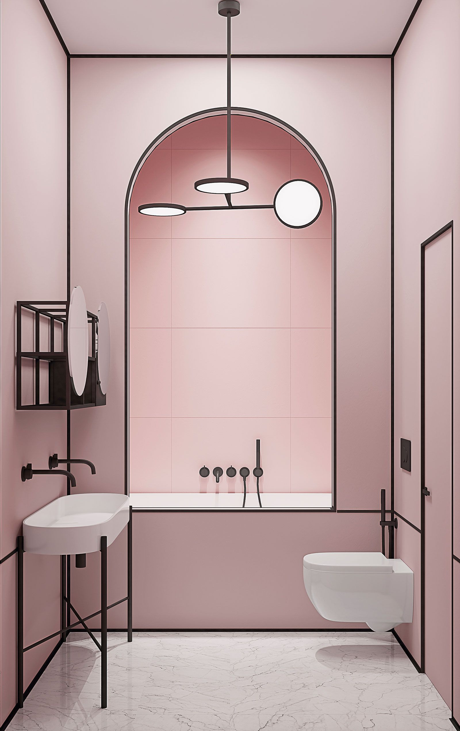 Cooler Traum In Rosa: Bad Steckbrief Für Einen Entwurf Mit Kanten Throughout Badezimmer Rosa