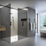 Duschwand – Dusche – 10 Mm Esg Glas – Graues Glas  2 Teilig Inside Glaswand Badezimmer