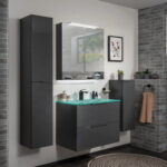 Fackelmann Bad Hochschrank Luna Anthrazit 30,2 Cm Throughout Badezimmer Hochschrank Mit Spiegel