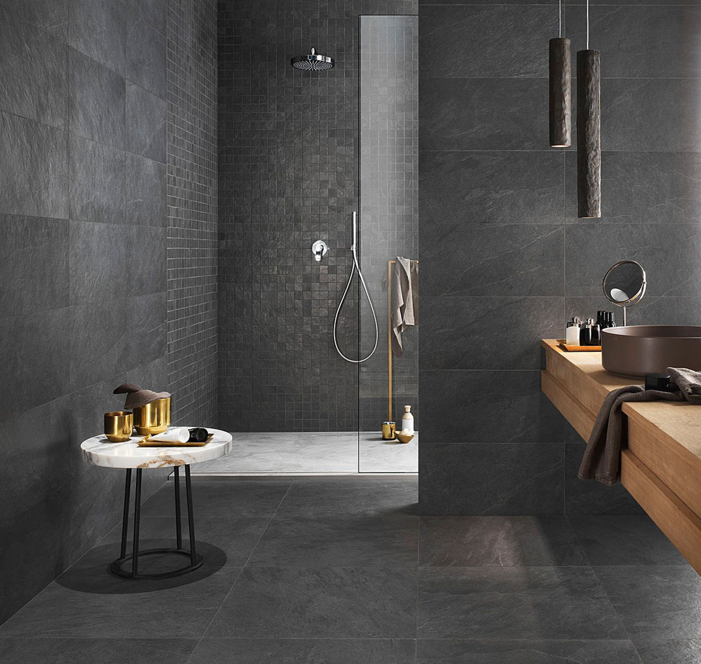 Feinsteinzeug, Das Aussieht Wie Schiefer - [Schöner Wohnen] for Badezimmer Schiefer