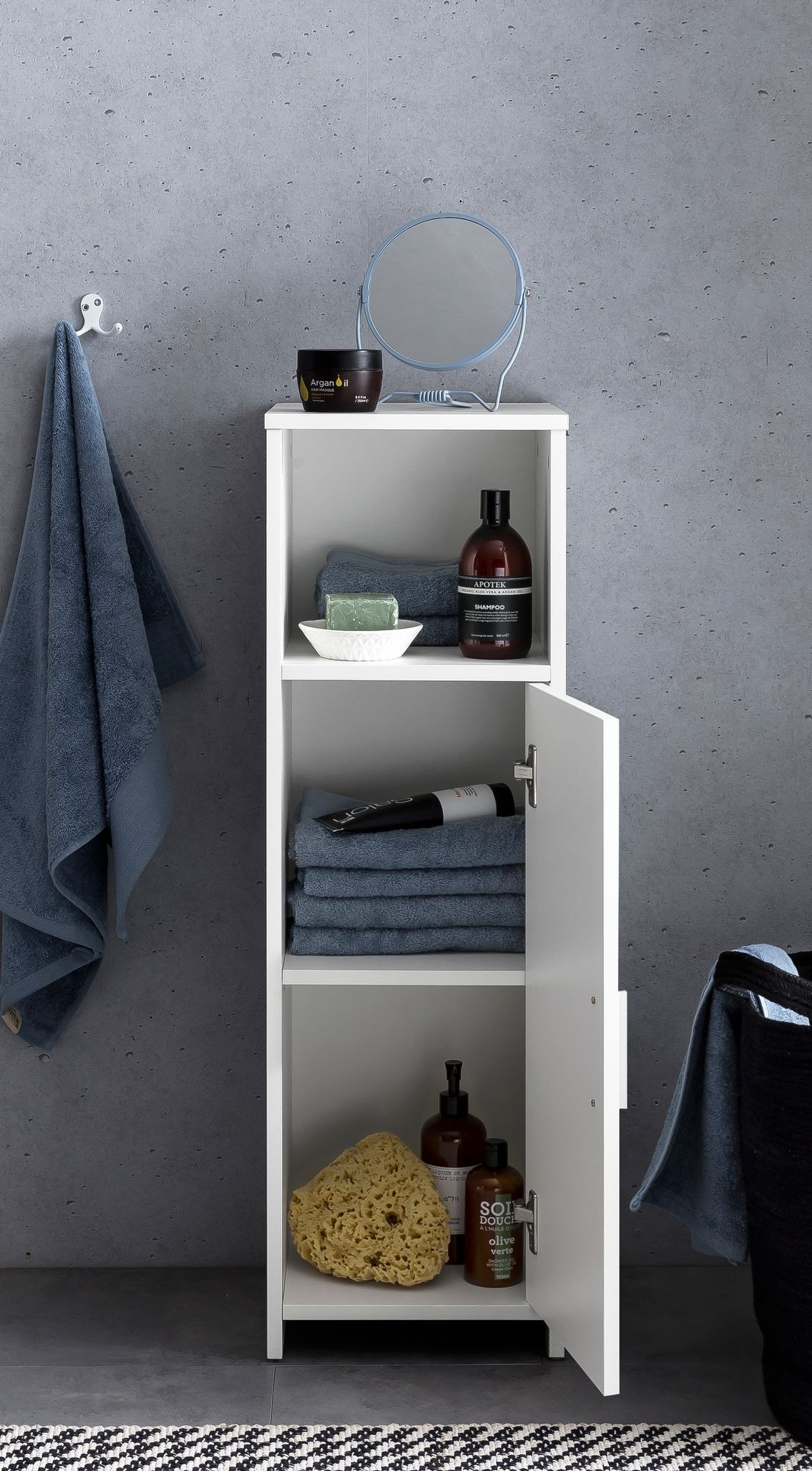 Finbuy Badschrank Spanplatte Beistellschrank Badregal Weiß Schmal  Freistehend with regard to Regal Badezimmer Schmal
