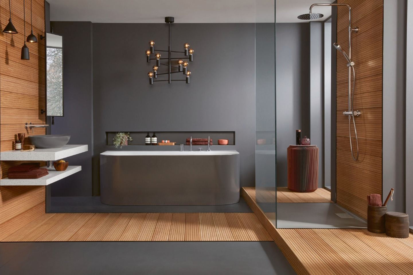 Holz Im Bad - [Living At Home] pertaining to Badezimmer Holz Grau