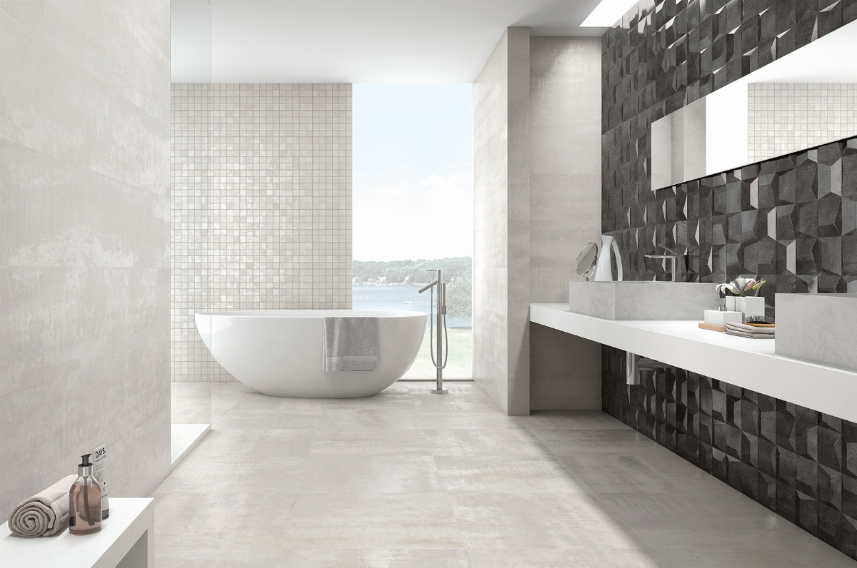 Industrial Badezimmer Ionic Mosaik Weiß with Badezimmer Mosaik Modern
