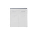 Kommode 73 Cm, In Weiß 1 Schubkasten Silber Griffe Altena Pertaining To Badezimmer Kommode Weiß Hochglanz
