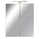 Spiegelschrank Bad, Breite: 60 Cm, Tür Doppel Verspiegelt Inkl. Led Leuchte  Chrom Glanz Pertaining To Badezimmer Spiegelschrank 60 Cm Breit