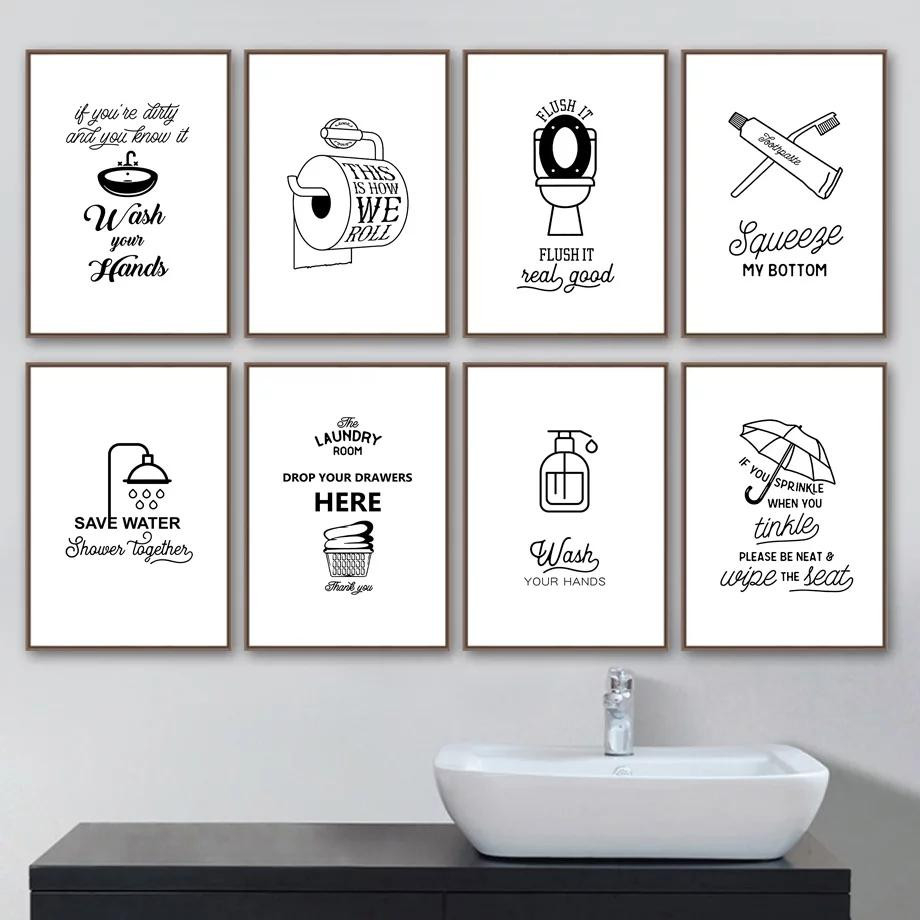 Toilettenregeln, Wandkunst, Leinwandgemälde, Modernes, Lustiges  Badezimmerregeln-Schild, Poster, Drucke, Toiletten-Humor, Bild, regarding Badezimmer Poster