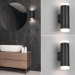 Trio Led Badezimmer Wandleuchte Set Schwarz Spiegelleuchte Throughout Badezimmer Wandlampe