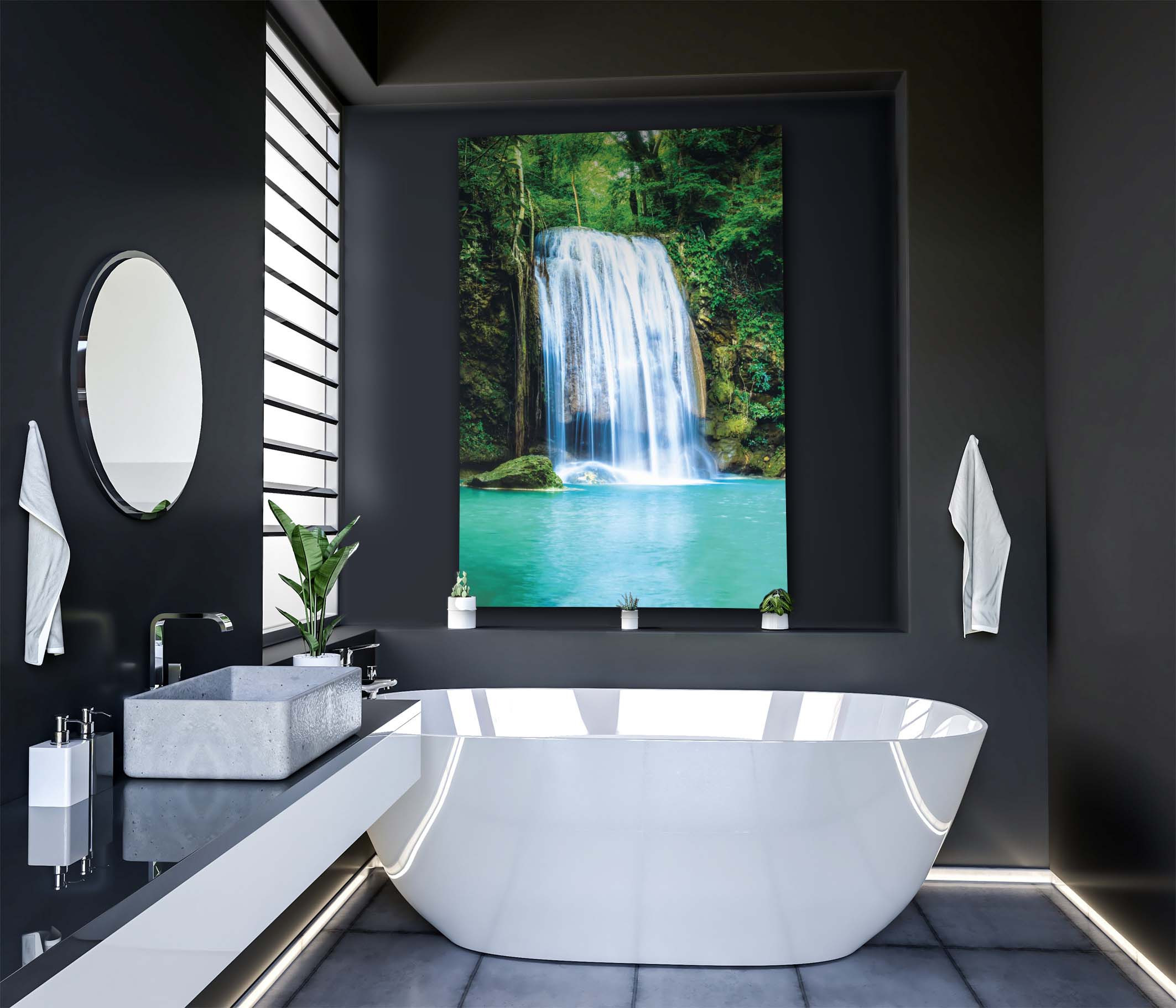 Wandbild Wasserfall , Natur &amp; Landschaft | Bilderwelt Xxl regarding Wandbilder Für Badezimmer