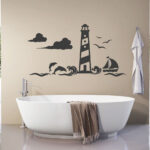 Wandtattoo Badezimmer Leuchtturm Wandsticker Bad Fische Wandtatoo Within Badezimmer Wandtattoo
