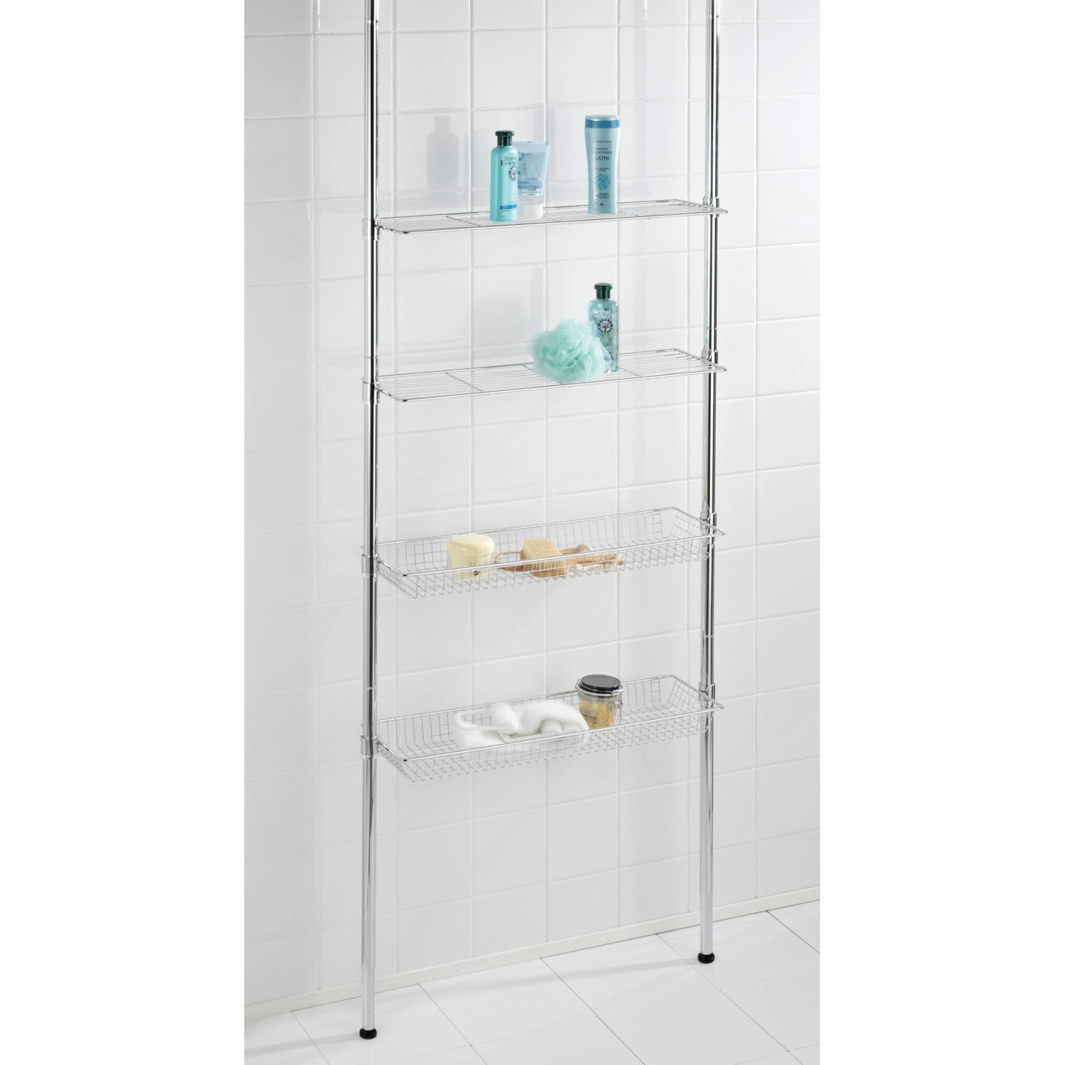 Wenko Teleskopregal Ellera Chrom 65 - 285 Cm X 71 Cm X 20 Cm throughout Teleskopregal Badezimmer