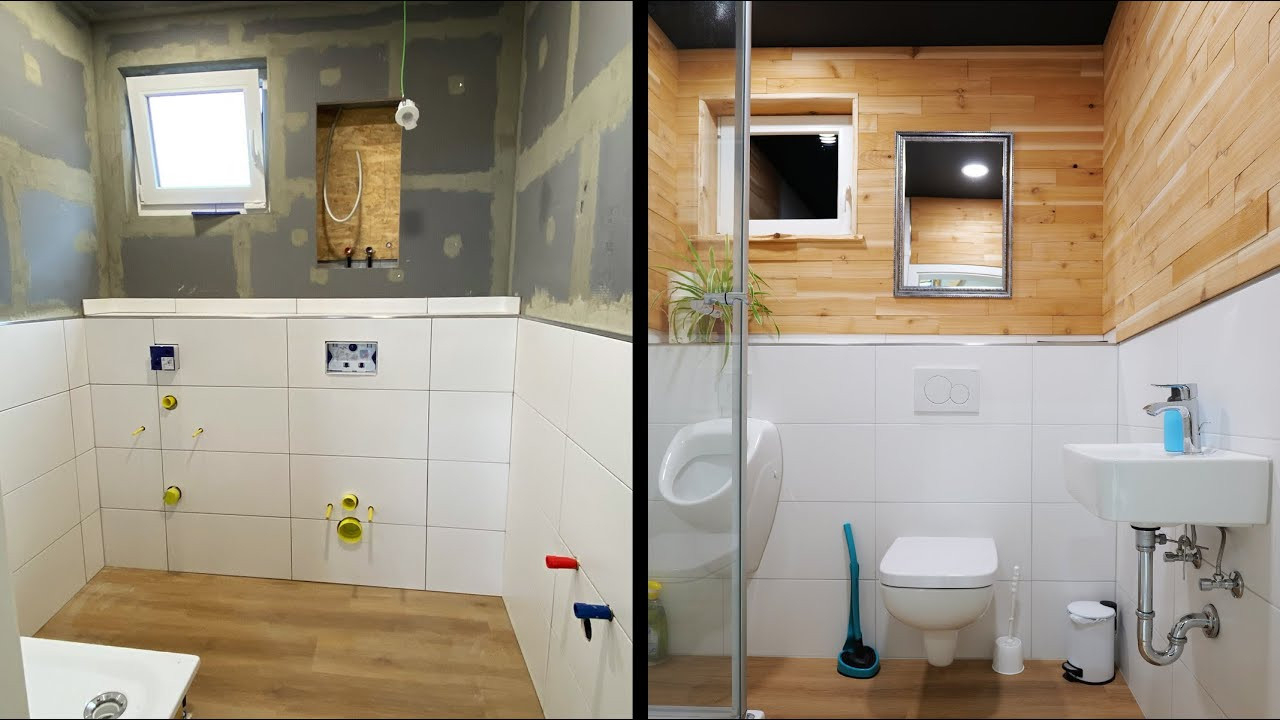 Wie Schön Sollen Die Bäder Werden? Ja! 😍 Wir Verkleiden Die Wände Im Bad  Mit Tuja Holz! Bauvlog 76 throughout Badezimmer Verkleiden